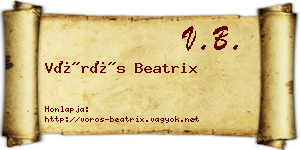 Vörös Beatrix névjegykártya